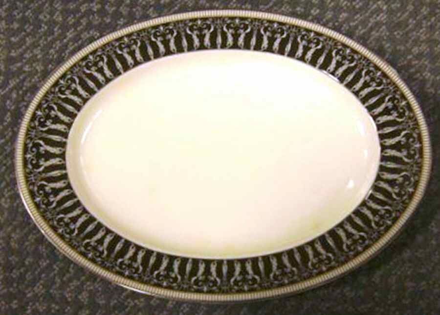 Holland Platinum 13" Oval Serving Platter by Biltmore for Your Home-1