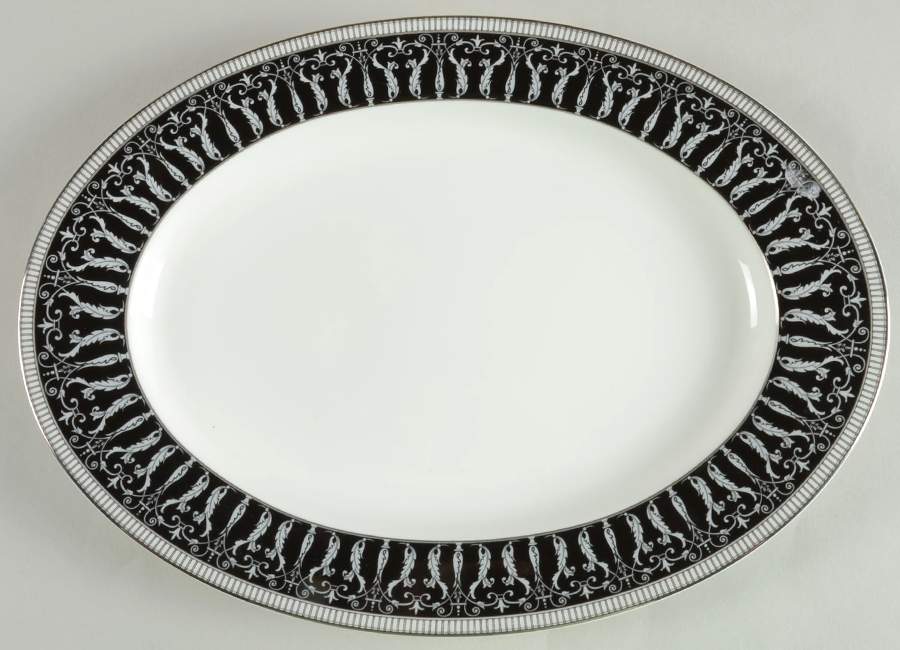 Holland Platinum 12" Oval Serving Platter by Biltmore for Your Home-1