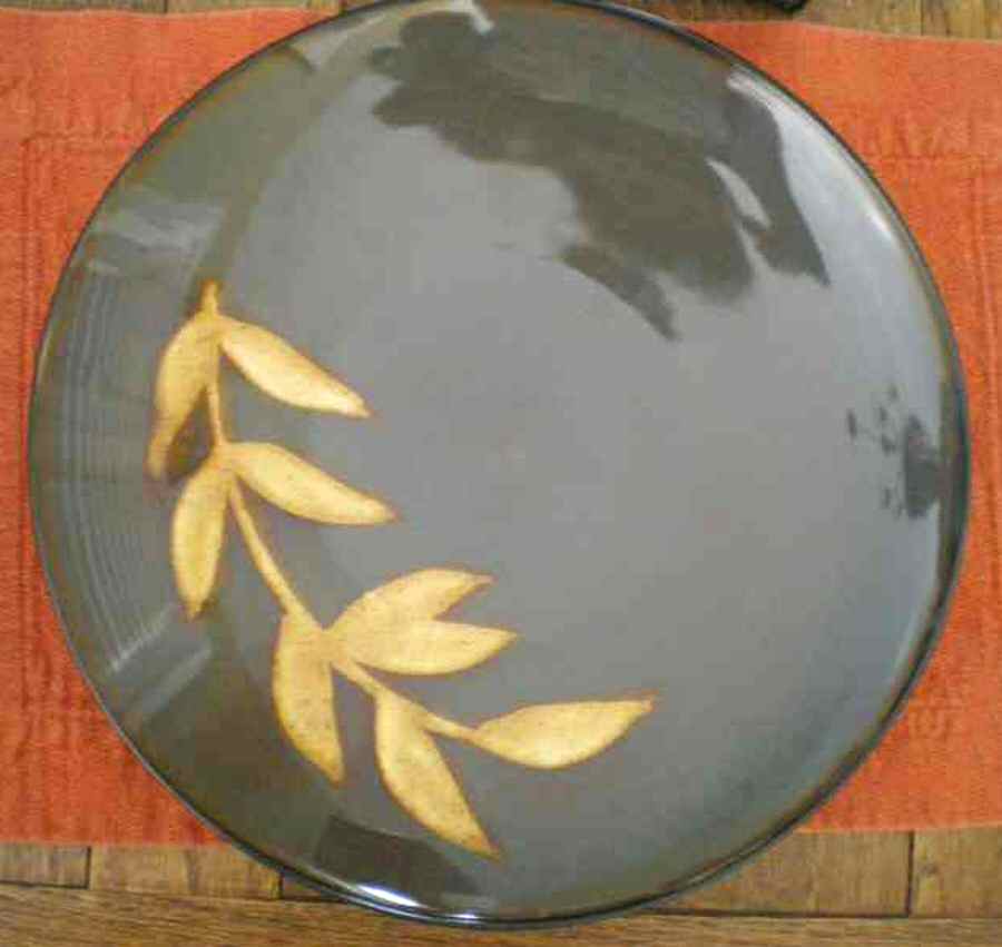 Olive Leaves Collection Blue Dinner Plate by Baum Brothers-1