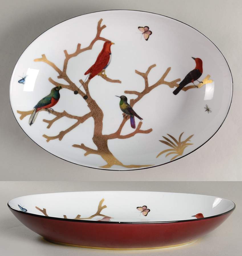 Aux Oiseaux 15" Deep Round Platter by Bernardaud-1