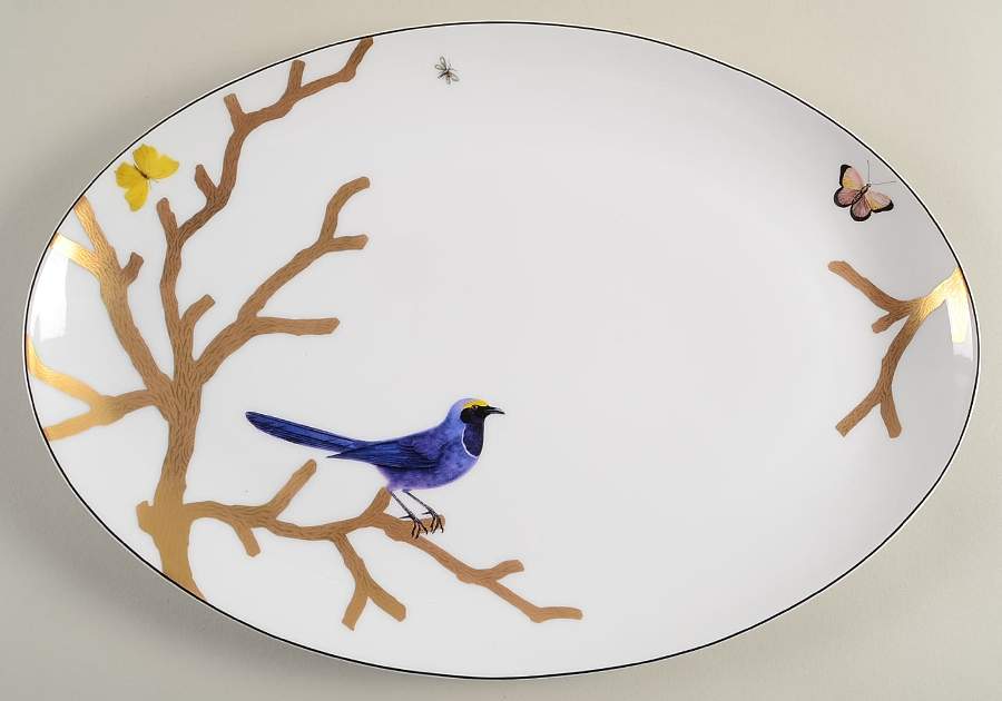 Aux Oiseaux 15" Oval Serving Platter by Bernardaud-1