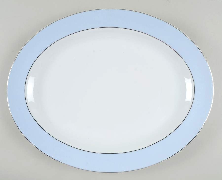 Dune Blue 15" Oval Serving Platter by Bernardaud-1