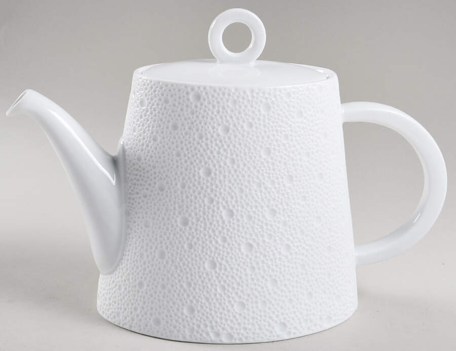 Ecume White Tea/Coffee Pot & Lid by Bernardaud-1