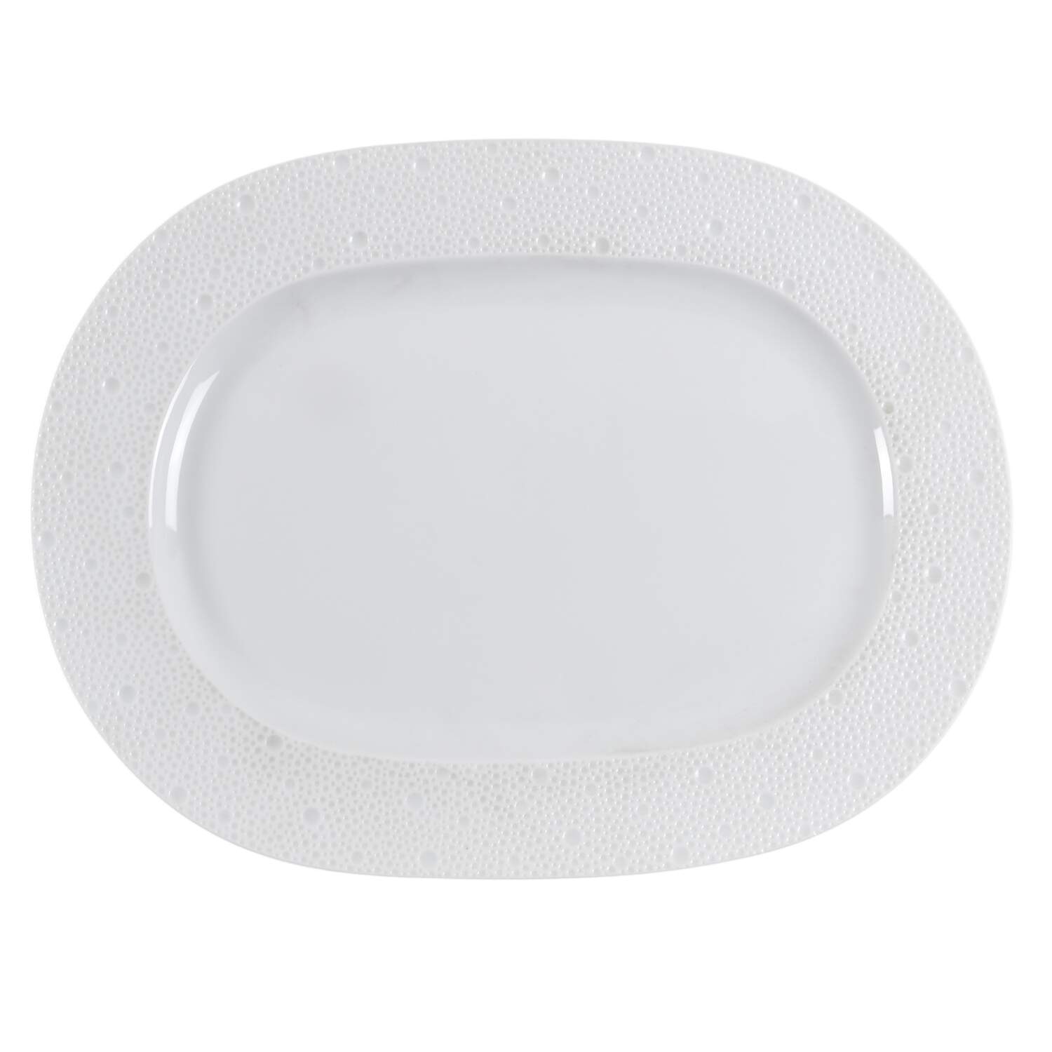 Ecume White 12" Oval Serving Platter by Bernardaud-1