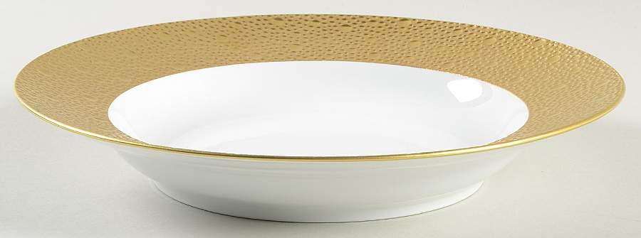Ecume Gold Large Rim Soup Bowl by Bernardaud-1