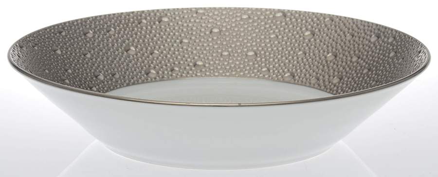 Ecume Silver 9" Round Vegetable Bowl by Bernardaud-1