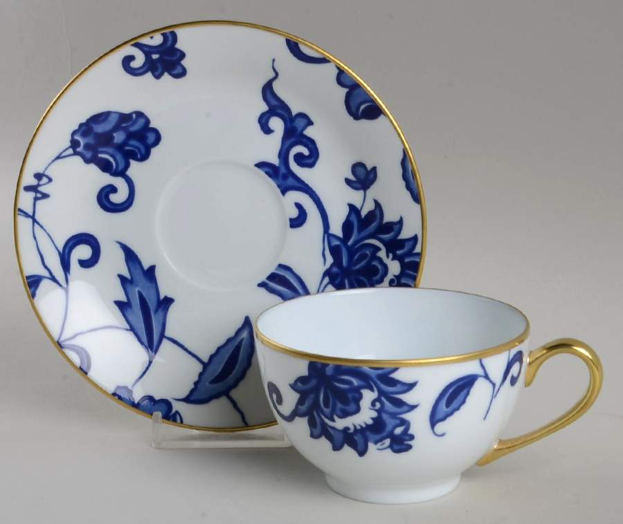 Prince Bleu Footed Cup & Saucer Set by Bernardaud-1