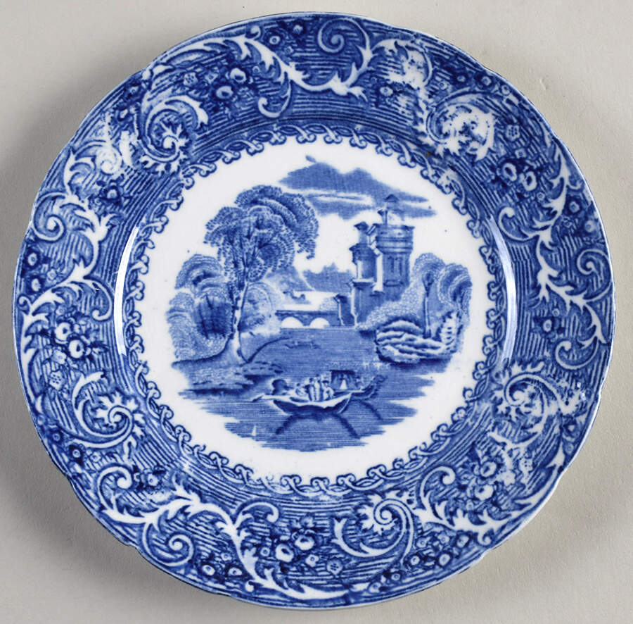 Rhine Blue Salad Plate by Bourne & Leigh-1