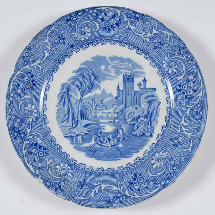 Rhine Blue Luncheon Plate by Bourne & Leigh-1
