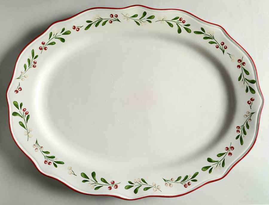 Mistletoe 18" Oval Serving Platter by Better Homes and Gardens-1