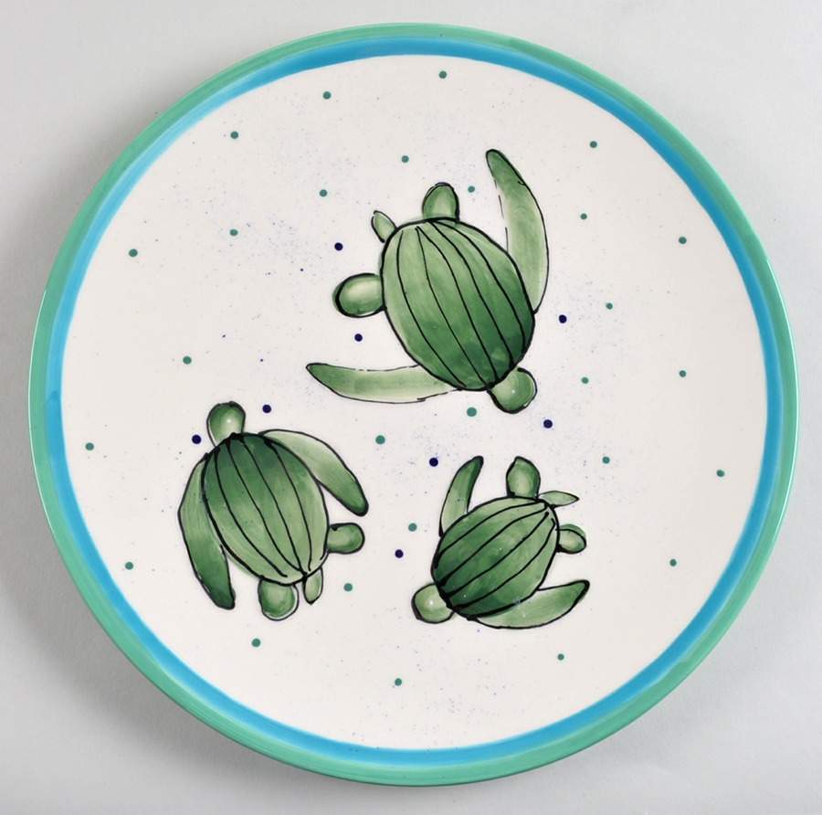 Leather Back Dinner Plate by Blue Sky-1