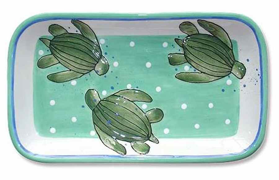 Leather Back 9" Rectangular Plate by Blue Sky-1