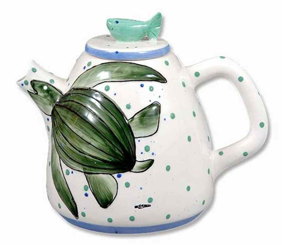 Leather Back Teapot & Lid by Blue Sky-1