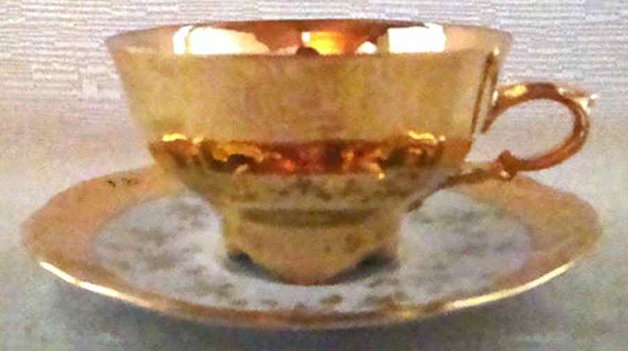 BTH240 Footed Cup & Saucer Set by Bareuther & Co-1