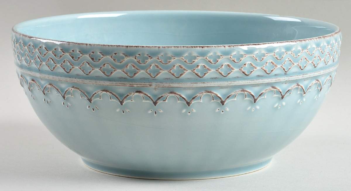 Lisbon Blue 9" Round Vegetable Bowl by Bombay-1
