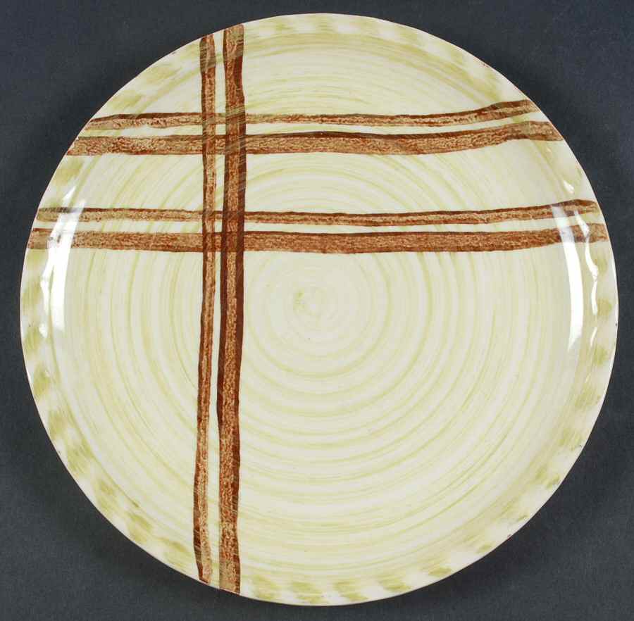 Piedmont Plaid (Green) Luncheon Plate by Blue Ridge Southern Pottery-1