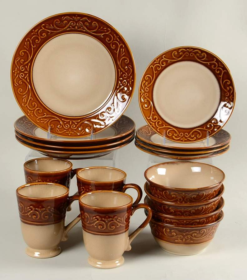 Embossed Scroll 16 Piece Set by Better Homes and Gardens-1