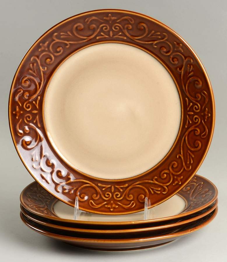 Embossed Scroll Dinner Plate - Set of 4 by Better Homes and Gardens-1