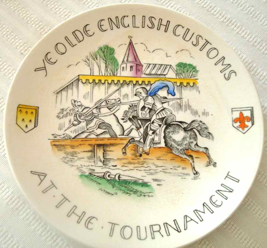 Scences of Olde English Customs (No Trim) Salad Plate by Burgess & Leigh-1