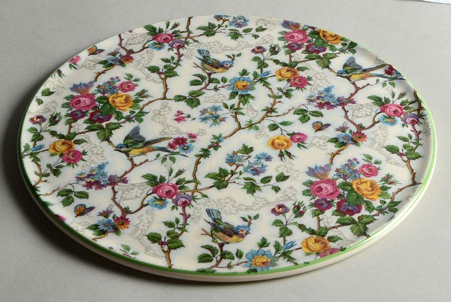 Lorna Doone (Green Trim) Cake Plate by Barker Bros Ltd-1