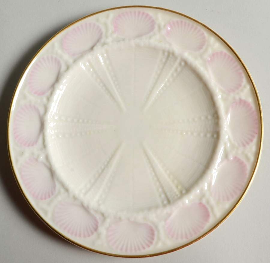 New Shell Pink (Gold Trim) Bread & Butter Plate by Belleek Pottery (Ireland)-1