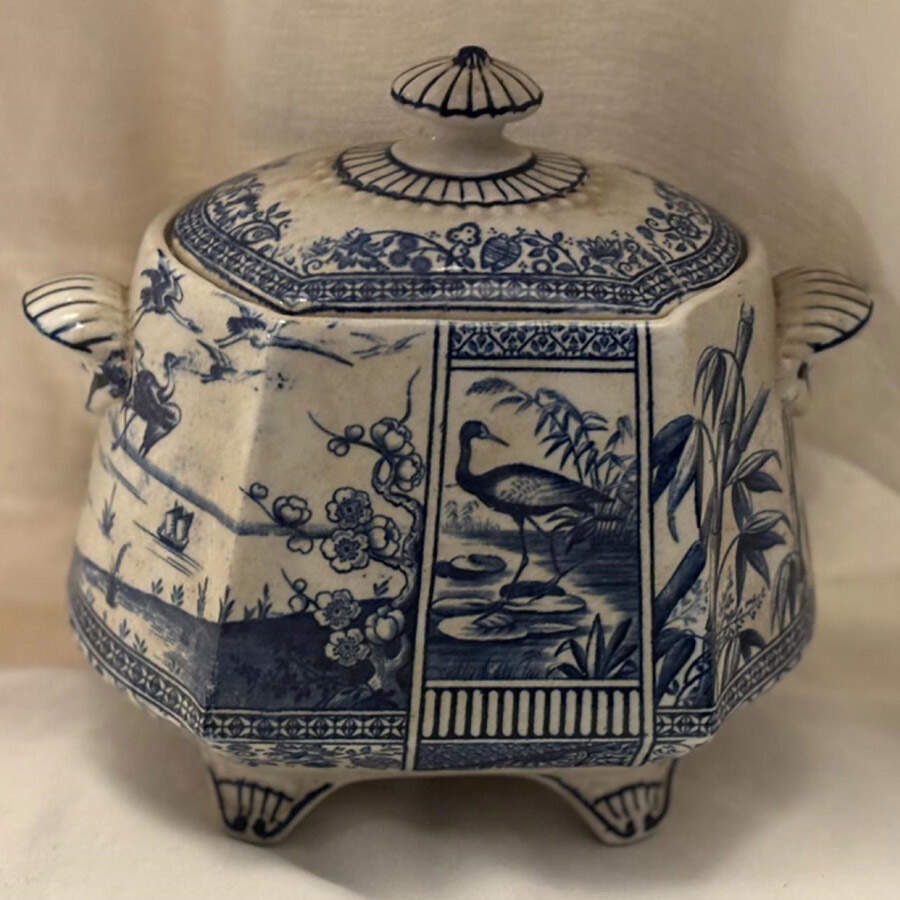 Kioto Blue Tea Caddy & Lid by Brownhills-1