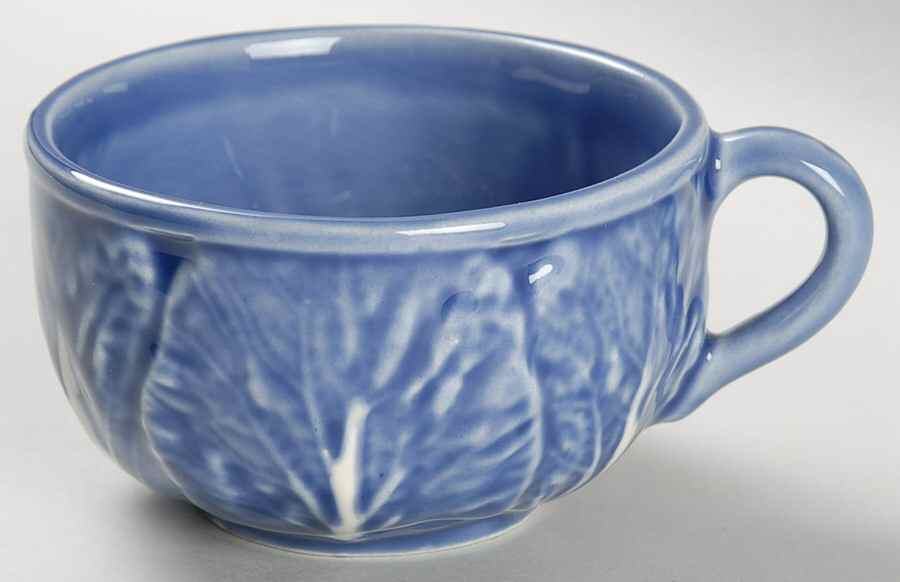 Cabbage Sapphire Blue Flat Cup by Bordallo Pinheiro-1