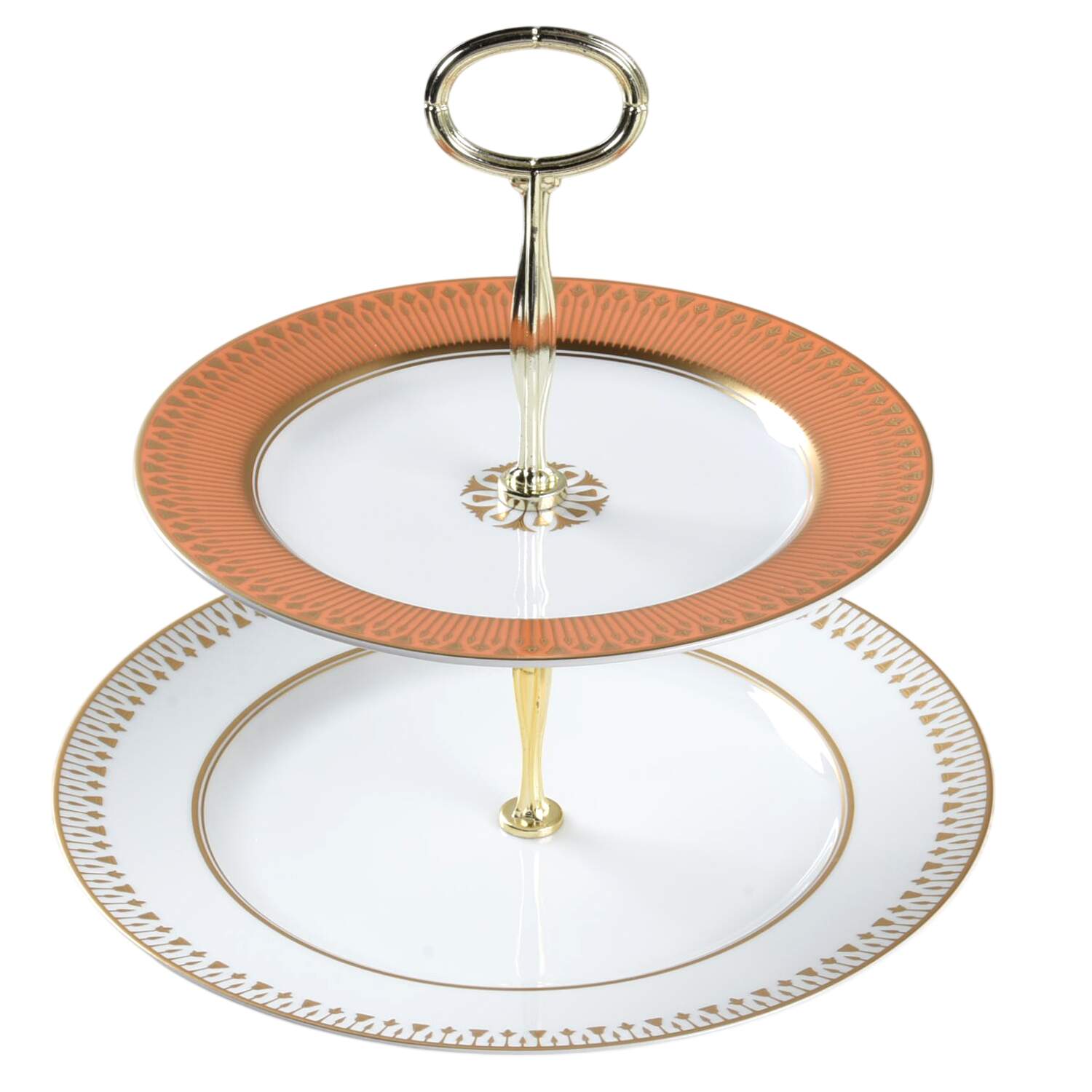 Soleil Levant 6 5/8"-10"  2 Tiered Serving Tray (Dp, Sp) HC by Bernardaud-1