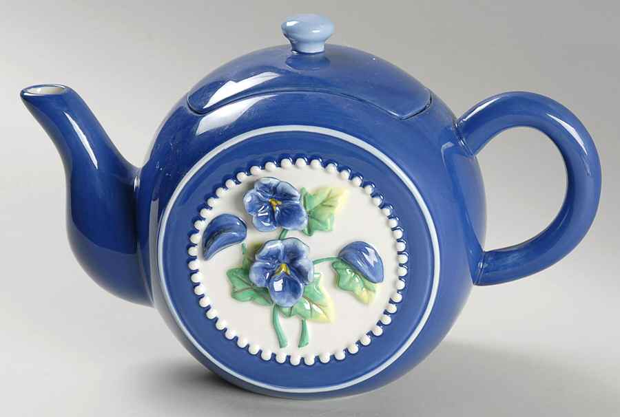 Blue Violet Teapot & Lid by Burton & Burton-1