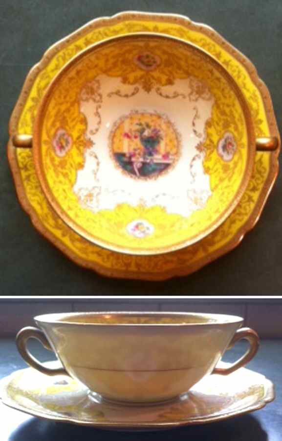 11231 Flat Cream Soup Bowl & Saucer Set by Black Knight-1