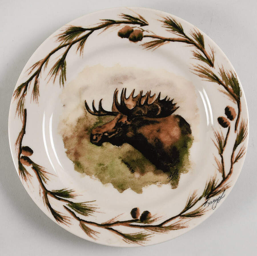 Woodland Moose Salad Plate by Big Sky Carvers-1