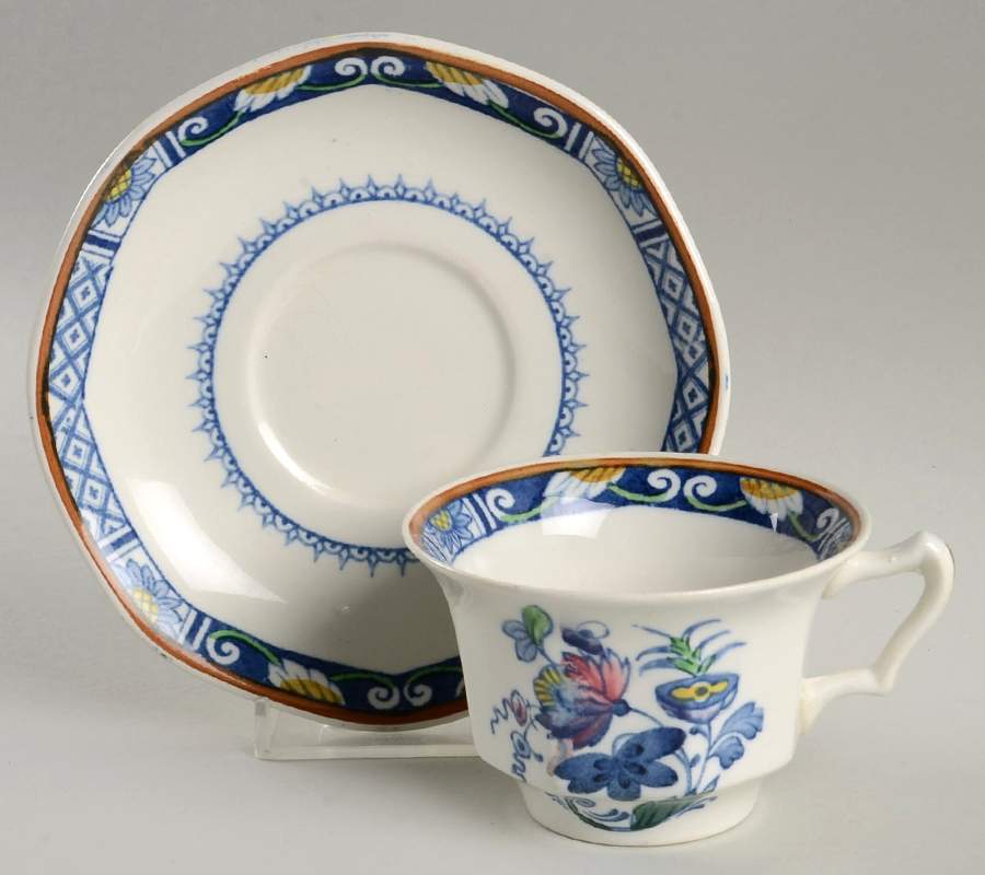 BOO62 Flat Cup & Saucer Set by Booths-1