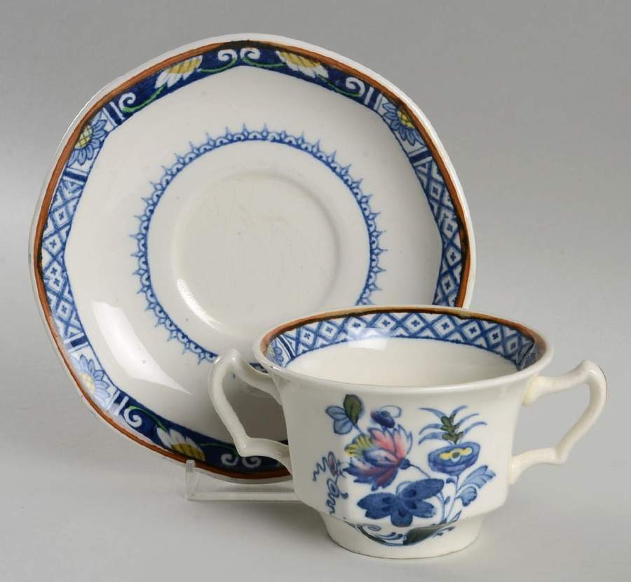 BOO62 Flat Bouillon Cup & Saucer by Booths-1