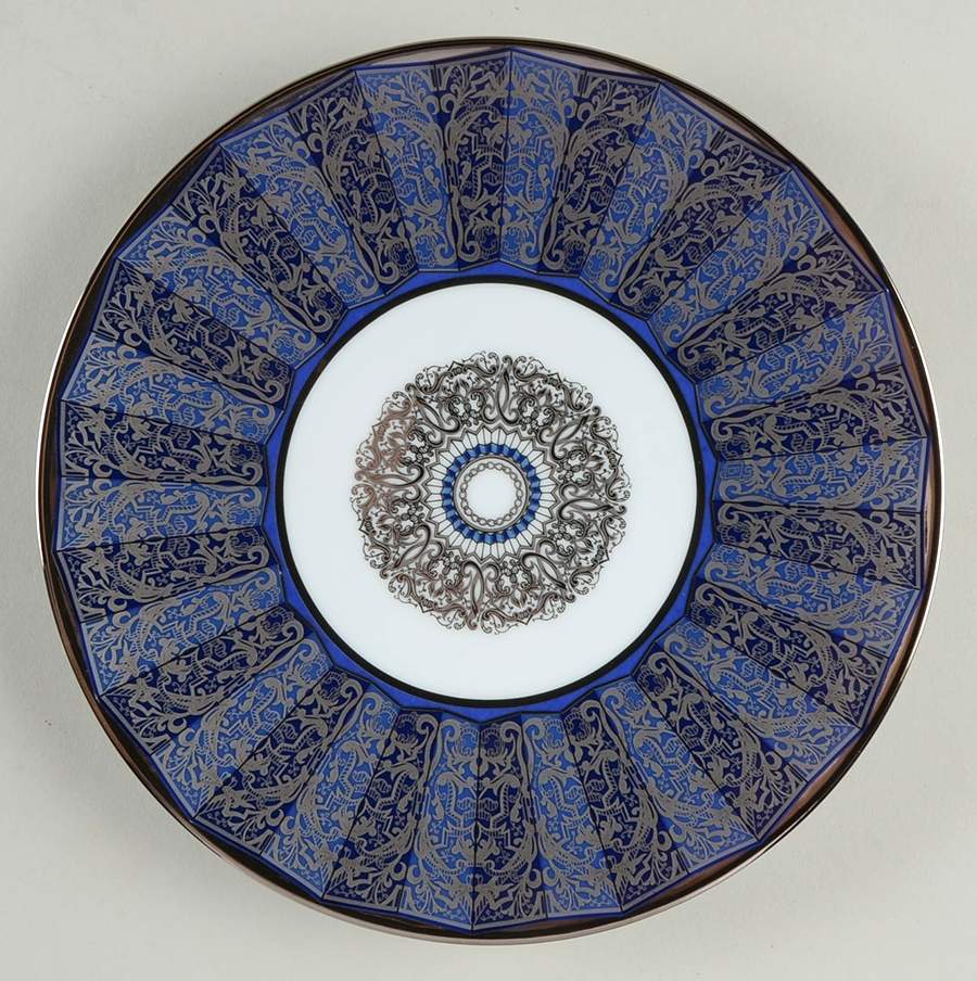 Eventail Blue Coupe Salad Plate by Bernardaud-1