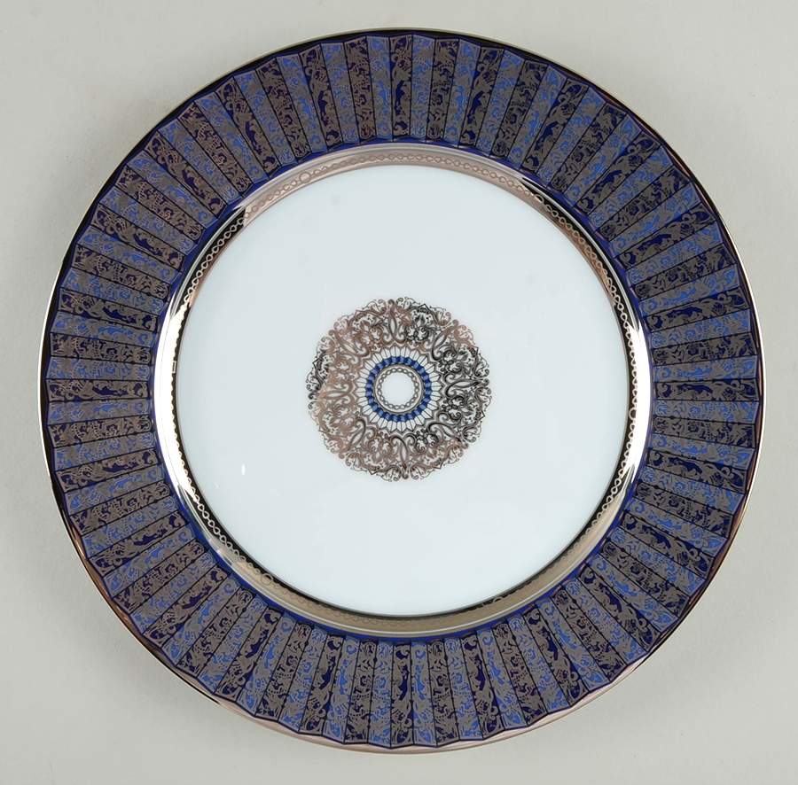 Eventail Blue Dinner Plate by Bernardaud-1