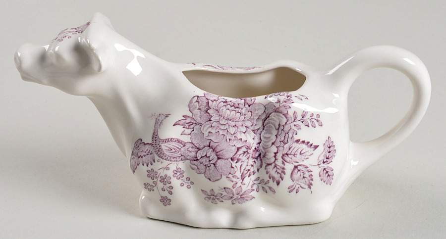 Asiatic Pheasant Plum Cow Creamer by Burgess & Leigh-1