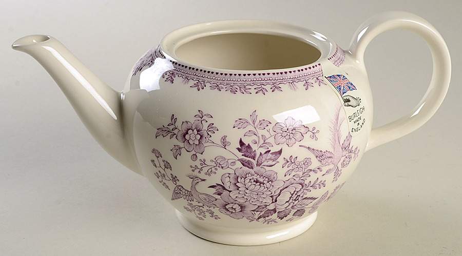 Asiatic Pheasant Plum Teapot No Lid by Burgess & Leigh-1