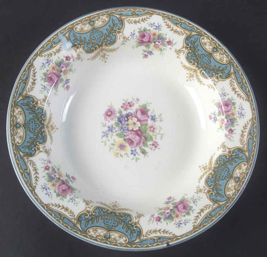 Balmoral Blue Rim Soup Bowl by Barratts-1