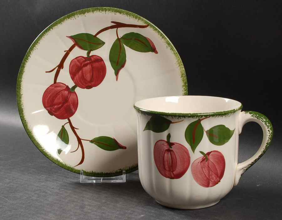 Bay Apples Jumbo Cup & Saucer Set by Blue Ridge Southern Pottery-1