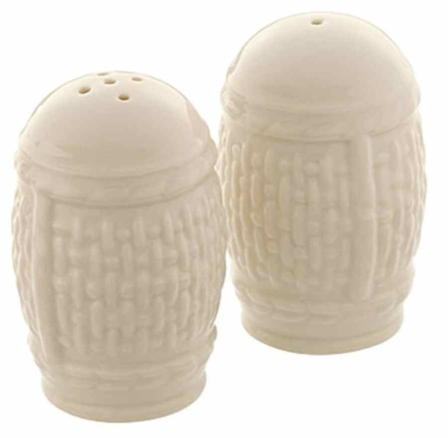 Galway Weave Salt & Pepper Set by Belleek Pottery (Ireland)-1