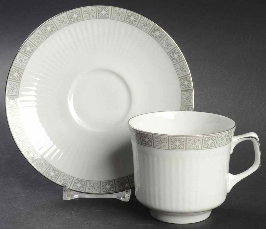 BTH260 Footed Cup & Saucer Set by Bareuther & Co-1