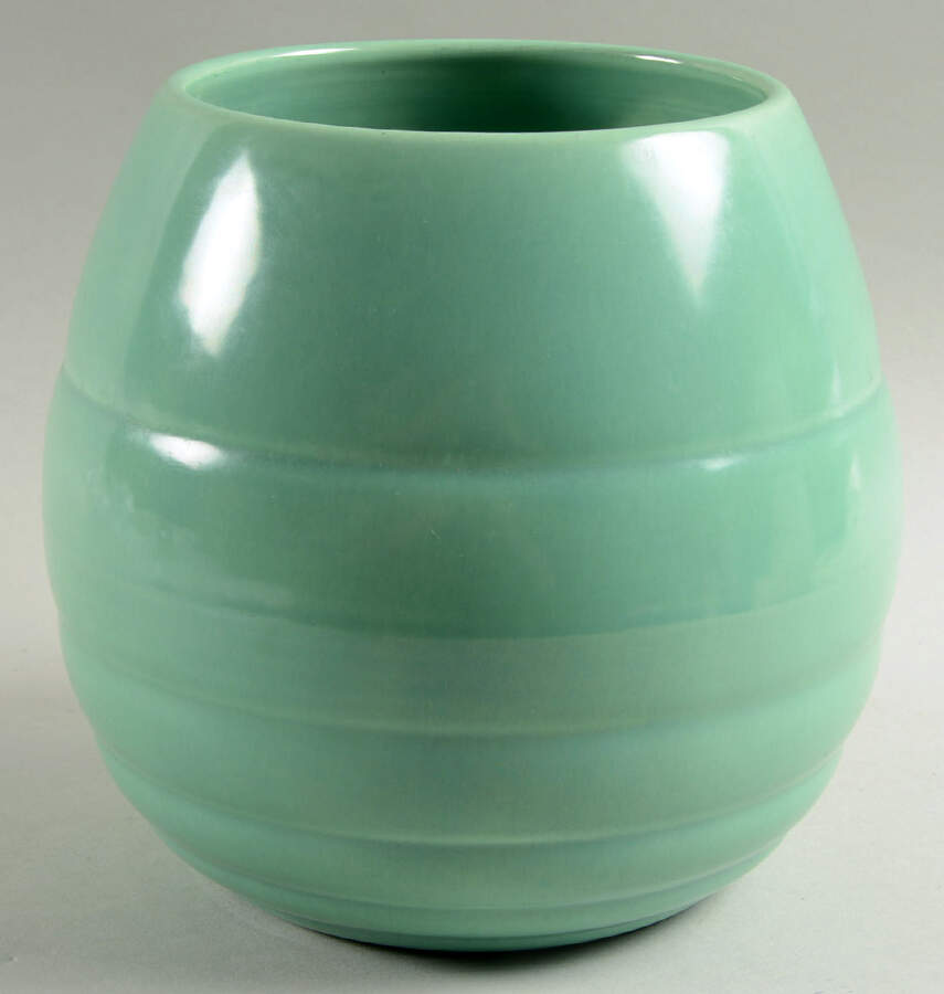 Gloss Pastel Kitchenware Green Cookie Jar No Lid by Bauer-1