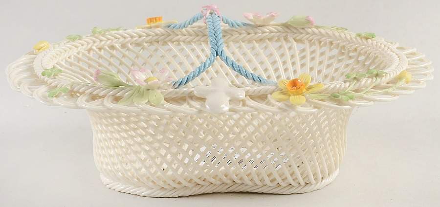 Basketware Easter Cross Basket by Belleek Pottery (Ireland)-1