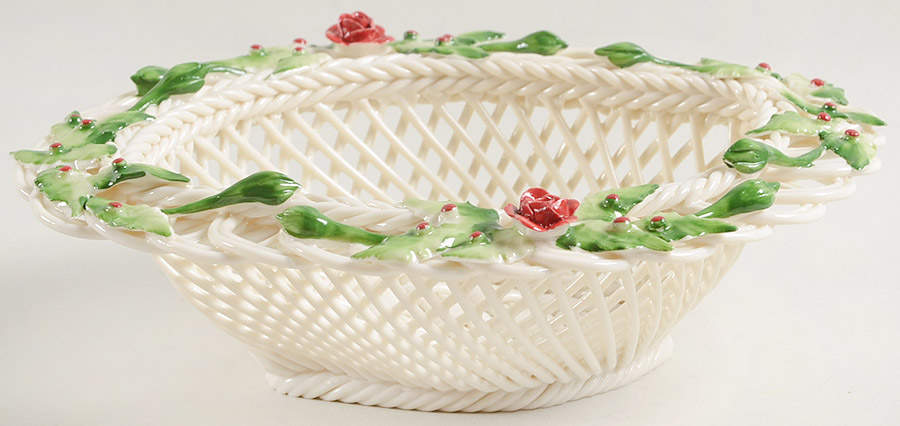 Basketware Four Seasons Winter Basket by Belleek Pottery (Ireland)-1