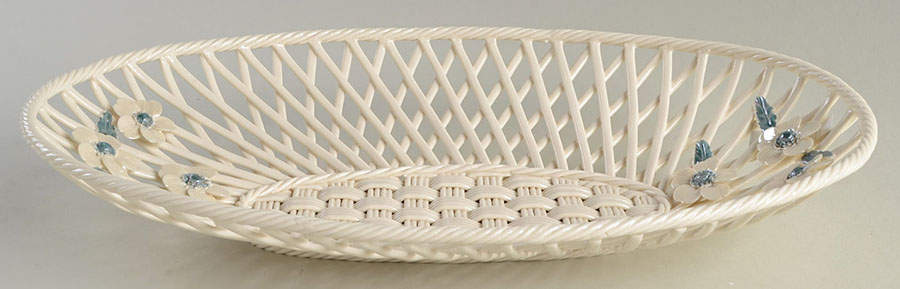Basketware Jasmine Oval Basket by Belleek Pottery (Ireland)-1