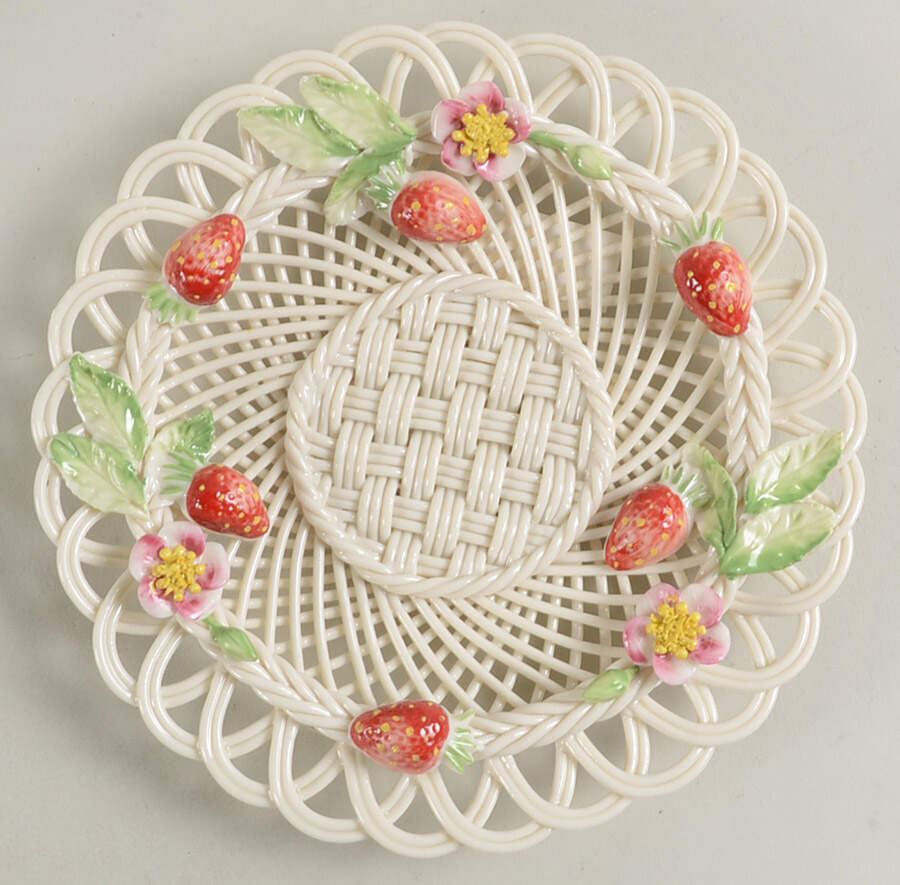 Basketware Saucer Basket No Cup by Belleek Pottery (Ireland)-1
