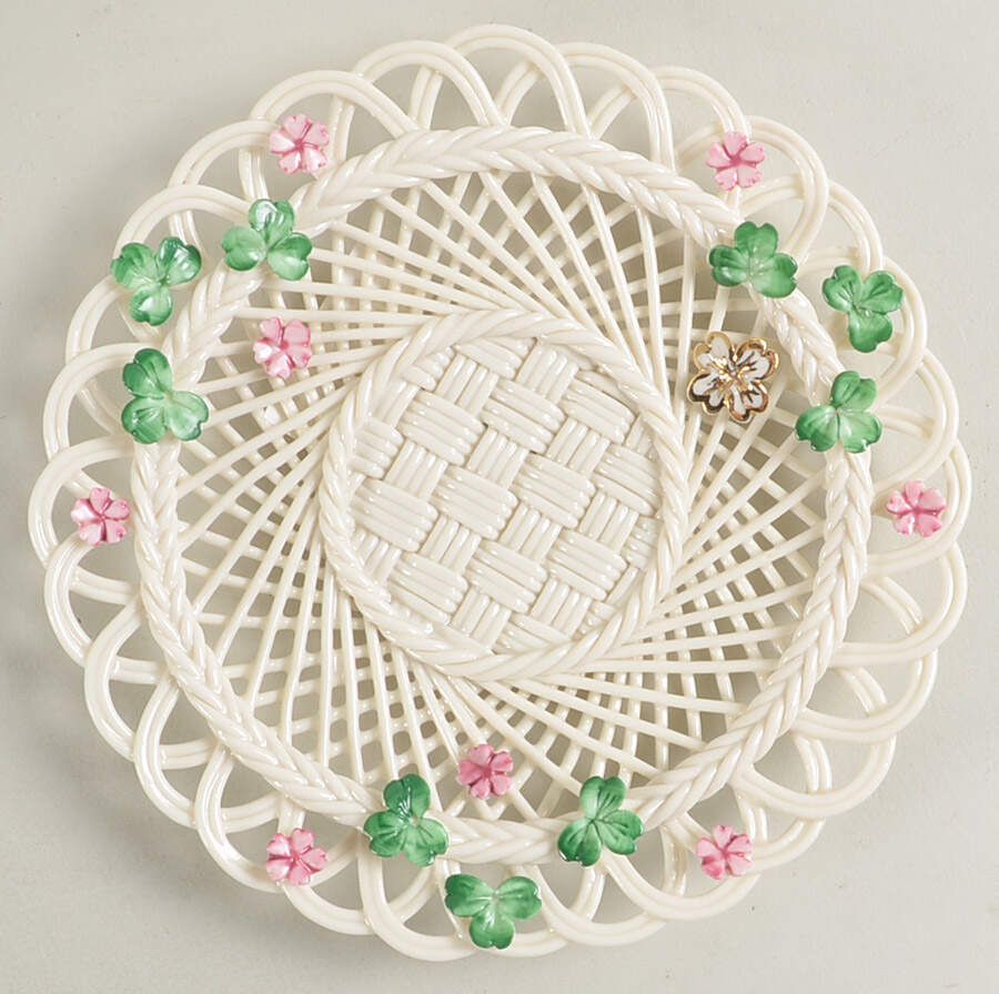 Basketware Saucer Basket No Cup by Belleek Pottery (Ireland)-1