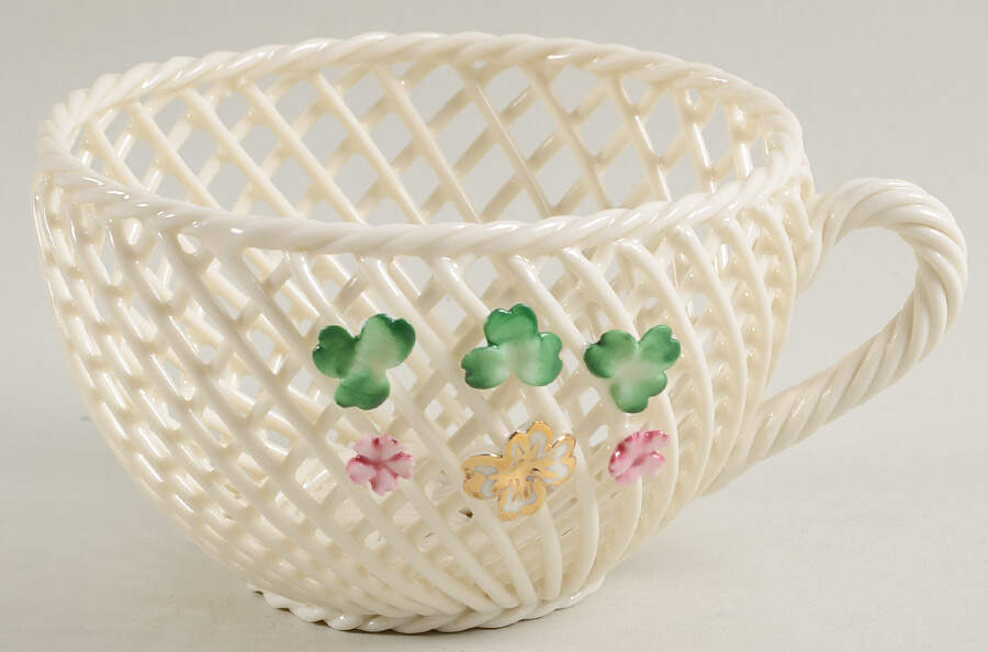 Basketware Cup Basket No Saucer by Belleek Pottery (Ireland)-1