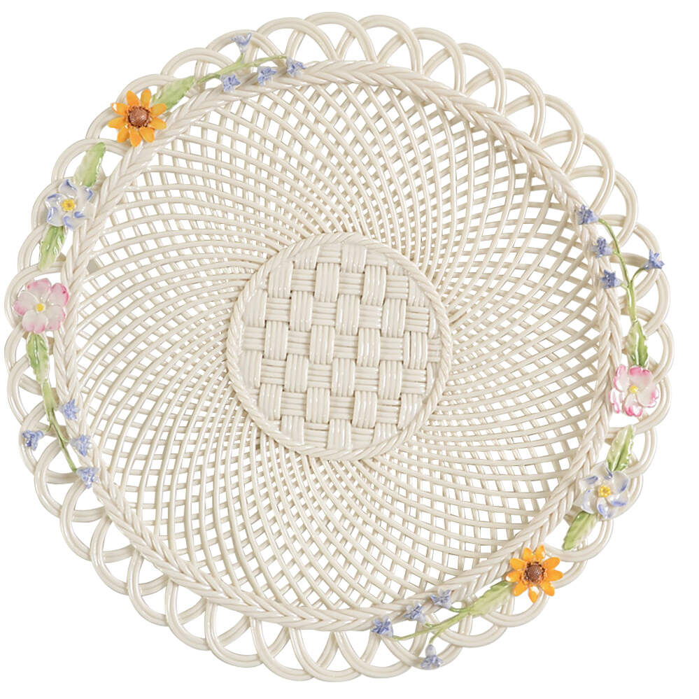 Basketware Spring Basket Plate by Belleek Pottery (Ireland)-1