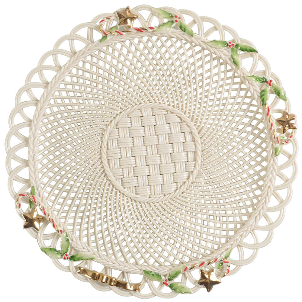 Basketware Holly Basket Plate by Belleek Pottery (Ireland)-1